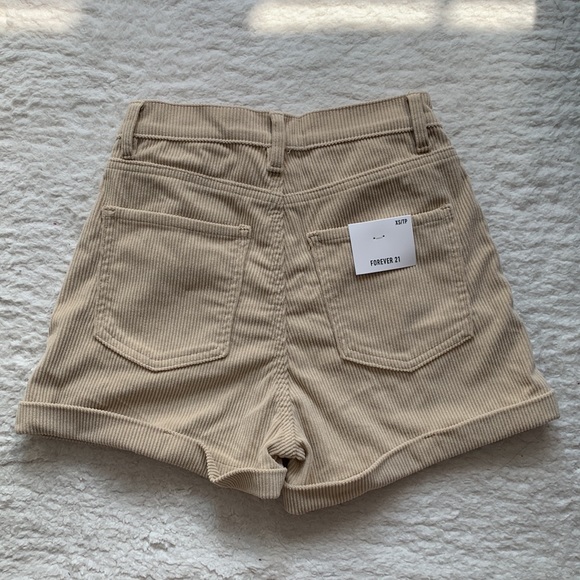 FOREVER 21 beige corduroy high waisted shorts - Picture 2 of 3